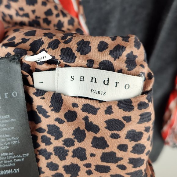 Sandro Paris Wool Silk Reversible Open Front Cardigan Sweater sz 1/S SHRUNKEN - Picture 7 of 11